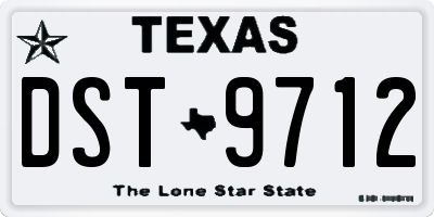 TX license plate DST9712
