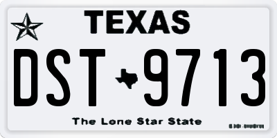 TX license plate DST9713