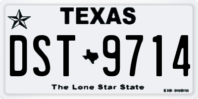 TX license plate DST9714