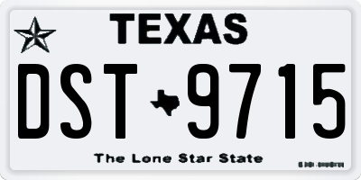TX license plate DST9715