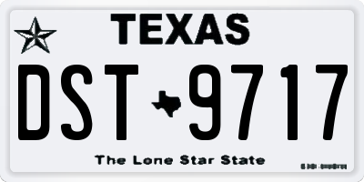 TX license plate DST9717