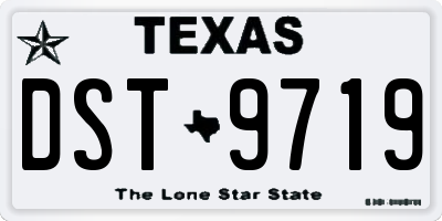 TX license plate DST9719