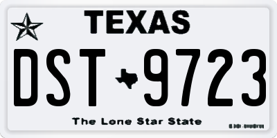 TX license plate DST9723