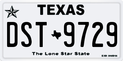 TX license plate DST9729