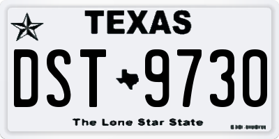 TX license plate DST9730