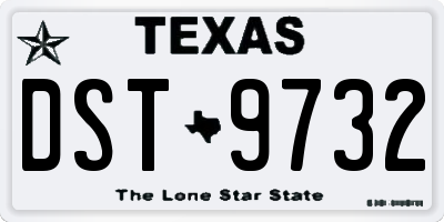 TX license plate DST9732