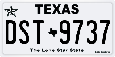 TX license plate DST9737