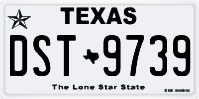 TX license plate DST9739
