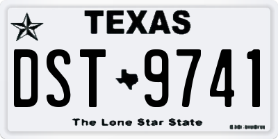 TX license plate DST9741