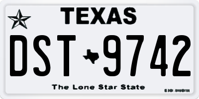 TX license plate DST9742