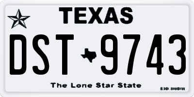 TX license plate DST9743
