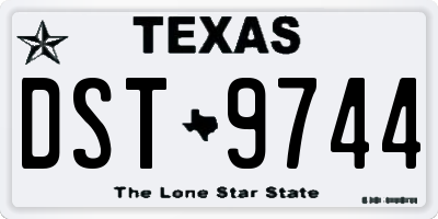 TX license plate DST9744