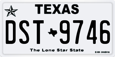 TX license plate DST9746
