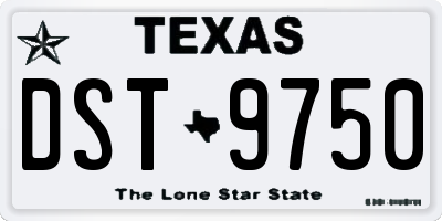 TX license plate DST9750