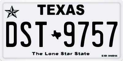 TX license plate DST9757