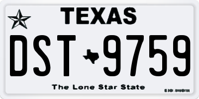 TX license plate DST9759