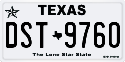 TX license plate DST9760