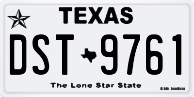 TX license plate DST9761
