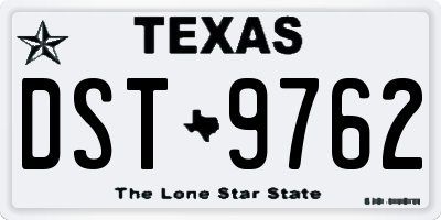 TX license plate DST9762