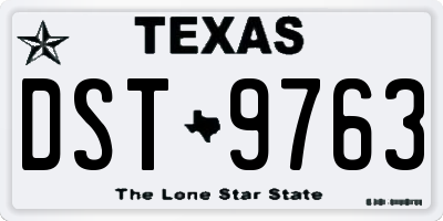 TX license plate DST9763