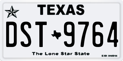 TX license plate DST9764
