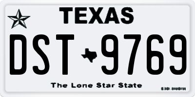 TX license plate DST9769