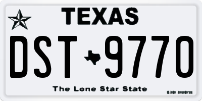 TX license plate DST9770