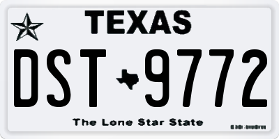 TX license plate DST9772