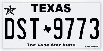 TX license plate DST9773