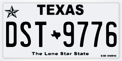 TX license plate DST9776