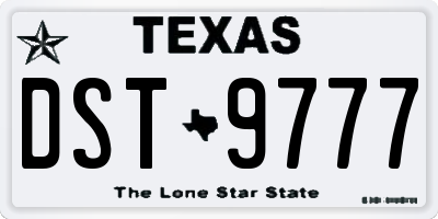 TX license plate DST9777