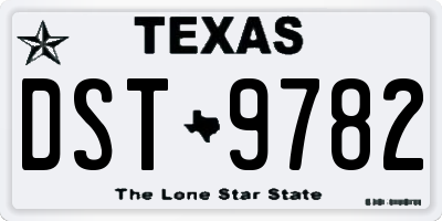 TX license plate DST9782