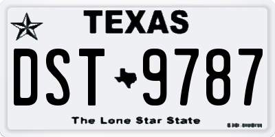 TX license plate DST9787