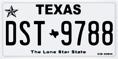 TX license plate DST9788