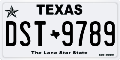 TX license plate DST9789