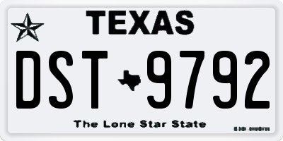 TX license plate DST9792