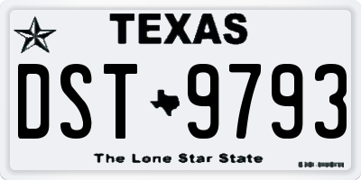 TX license plate DST9793