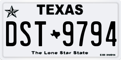 TX license plate DST9794