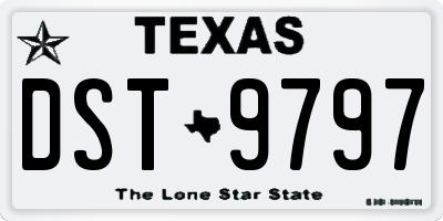 TX license plate DST9797