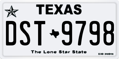 TX license plate DST9798