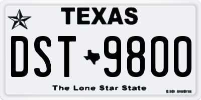 TX license plate DST9800