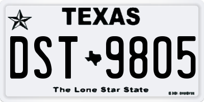TX license plate DST9805