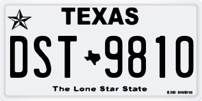 TX license plate DST9810