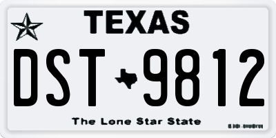 TX license plate DST9812