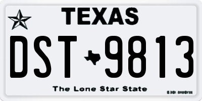 TX license plate DST9813