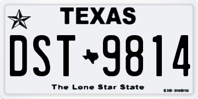 TX license plate DST9814