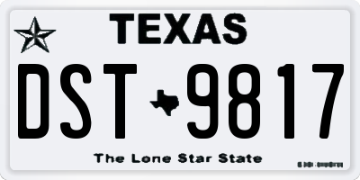 TX license plate DST9817