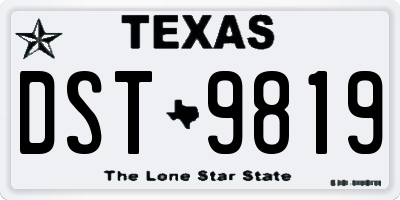 TX license plate DST9819
