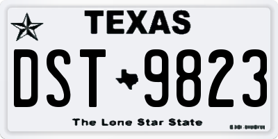 TX license plate DST9823