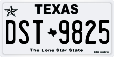 TX license plate DST9825